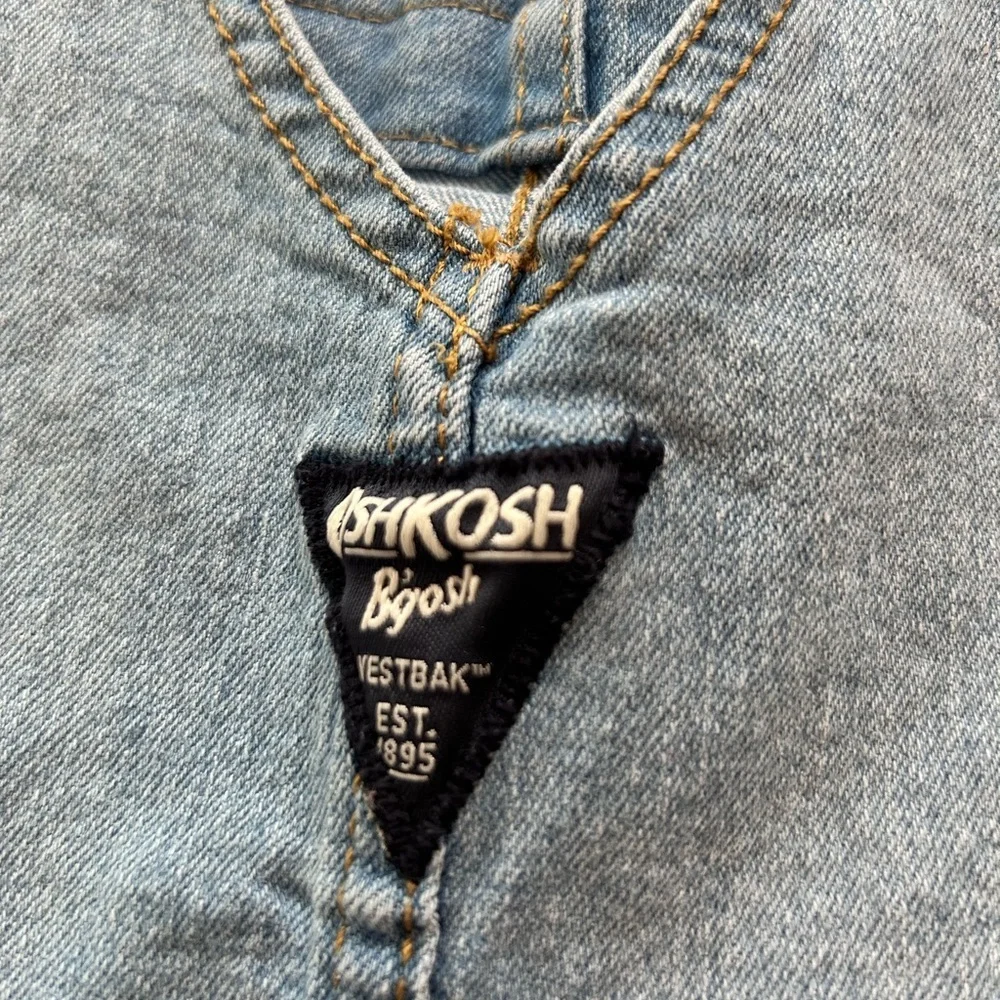 OshKosh B'gosh Light Blue Denim Overalls with Brass Buttons Size 3T